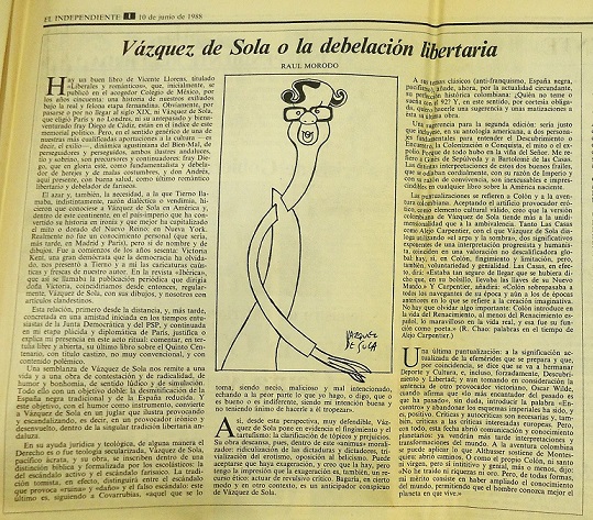 Artículo publicado en El Independiente el 10 de junio de 1988.