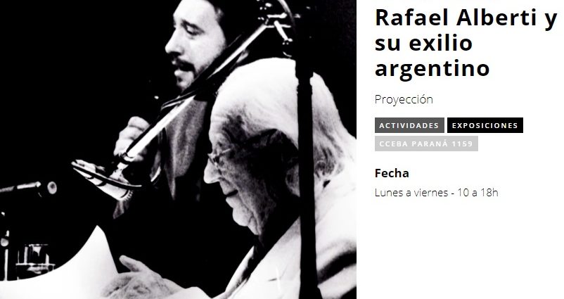 Anuncio de la proyección.