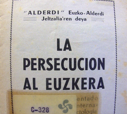 Publicación sobre la persecución del euskera.