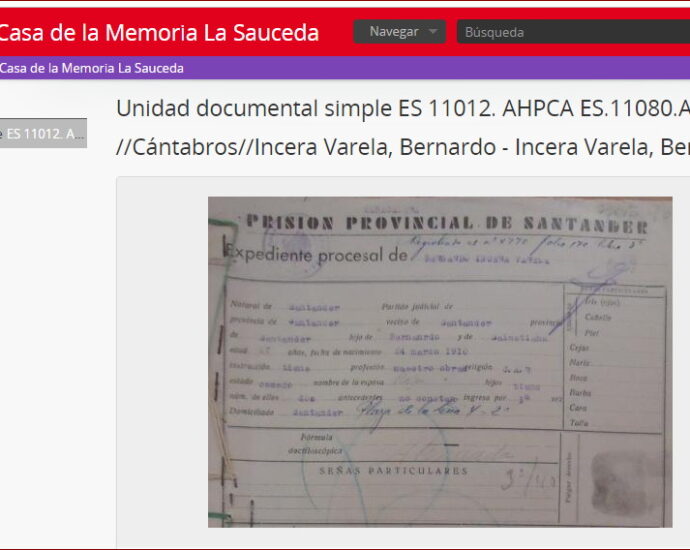 Captura de descripción archivística.