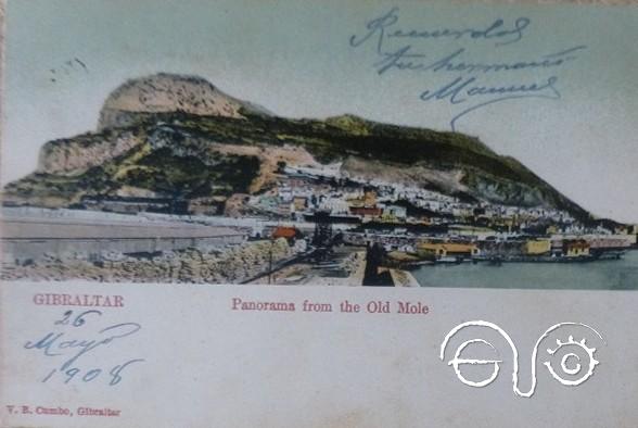 Postal enviada por Manuel Arenas Guerrero desde Gibraltar.