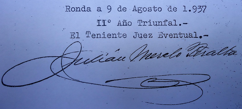 Fecha y rúbrica del documento.