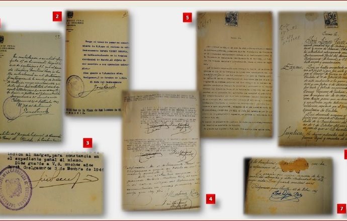 Documentos sobre víctimas trasladadas al Valle de los Caídos.