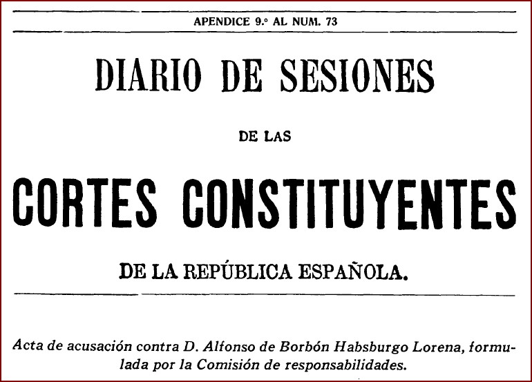 Diario de Sesiones de las Cortes Constituyentes nº 73, 12/11/1931 (apéndice 9).