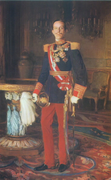 Alfonso XIII, retratado por Luis Menéndez Pidal (Senado).