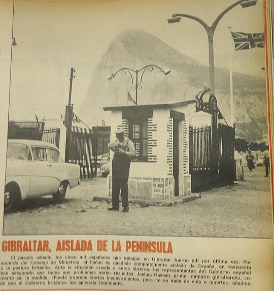 Noticia sobre Gibraltar en la revista Triunfo.