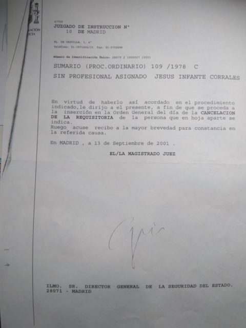 Finalización del proceso en 2001