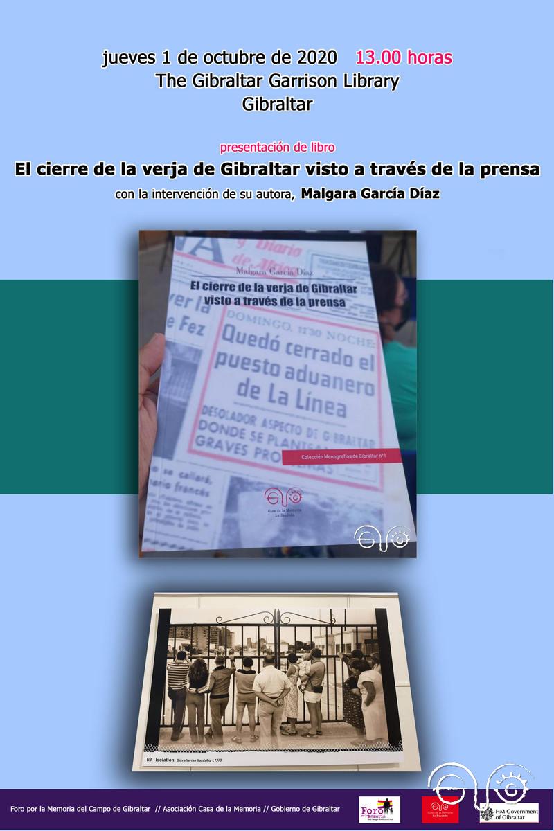 Cartel anunciador de la presentación del libro.