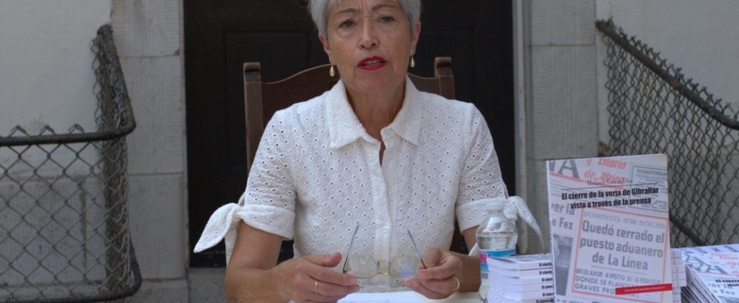 Malgara García Díaz, en la presentación de su monografía en Gibraltar.