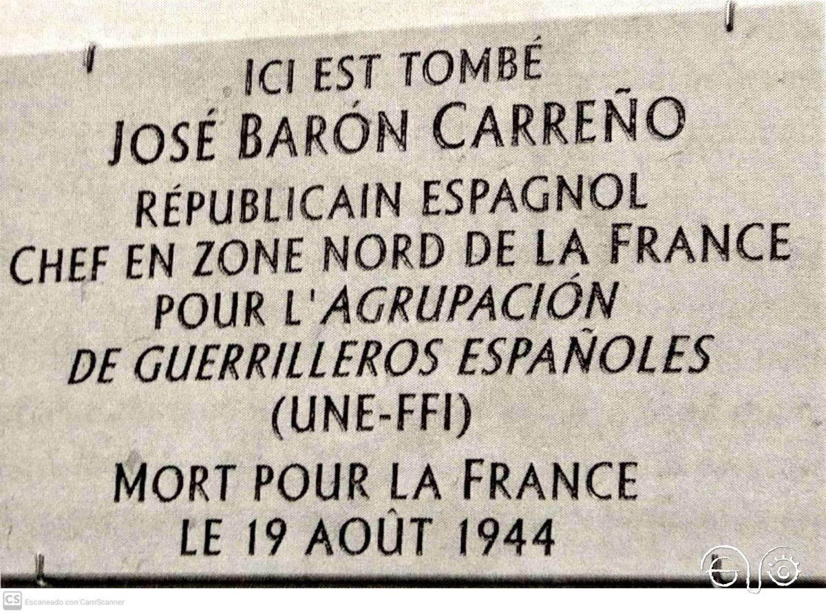 Placa en el lugar exacto donde fue herido mortalmente José Barón.