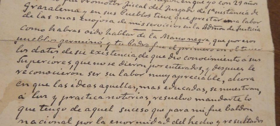 Carta manuscrita del abuelo de Jesús Ynfante.