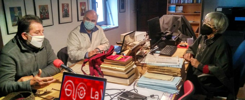 Malgara García, Fernando Sígler y Andrés Rebolledo, durante la sesión de grabación de este podcast.