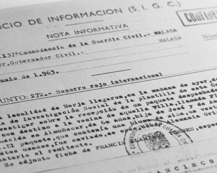 Nota confidencial del Servicio de Investigación de la Guardia Civil de Málaga.
