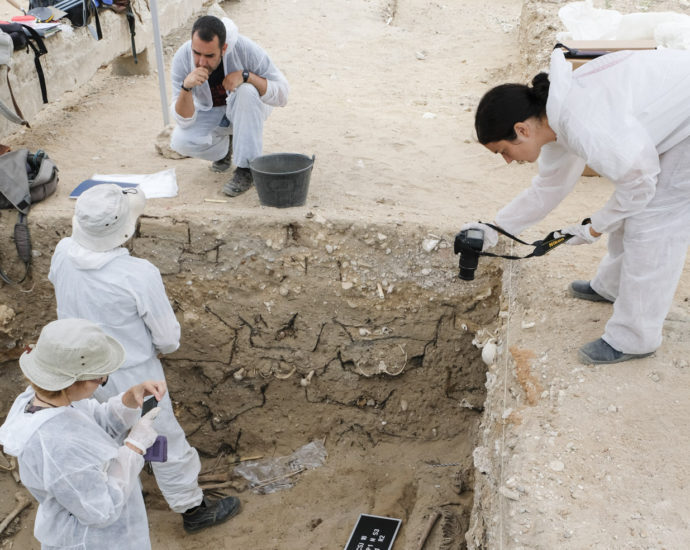 Exhumación de una fosa en el cementerio de San José de Cádiz.