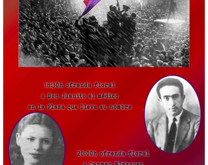 Cartel del homenaje republicano en La Línea.