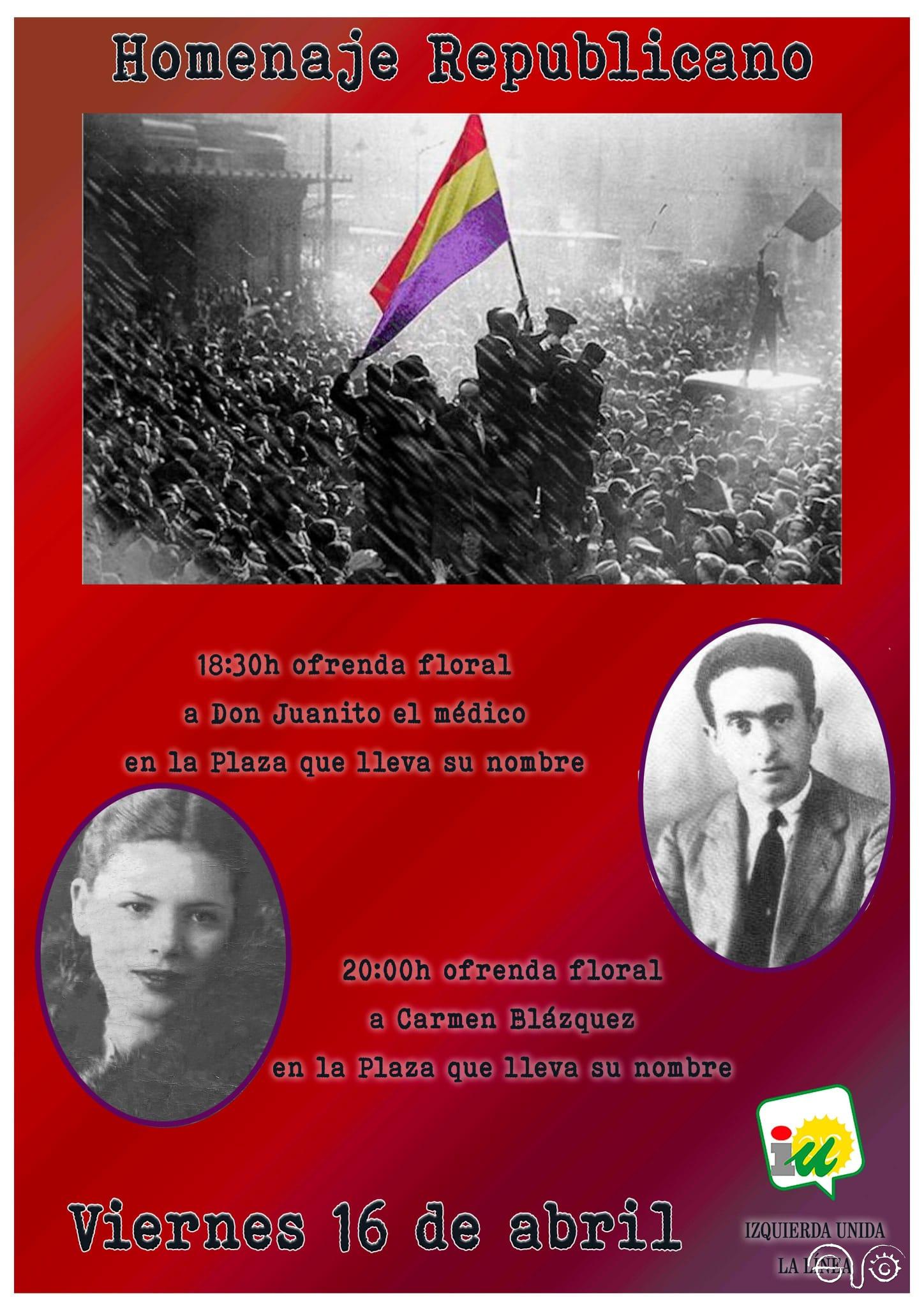 Cartel del homenaje republicano en La Línea.