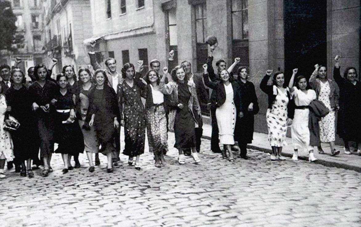 Manifestación republicana de mujeres.