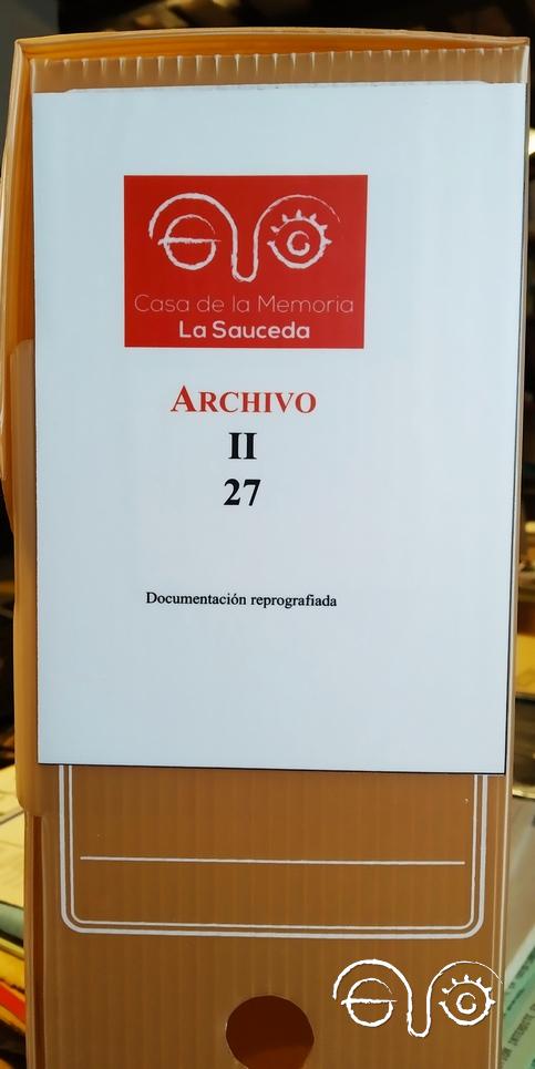 Etiqueta de la sección II del Archivo de la Casa de la Memoria.