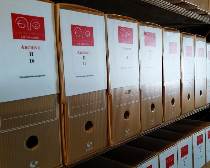 Legajos de la sección de documentación reprografiada del Archivo de la Casa de la Memoria.
