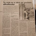 Recorte del 4 de agosto de 1980. La verja no se abrió por presiones gibraltareñas.