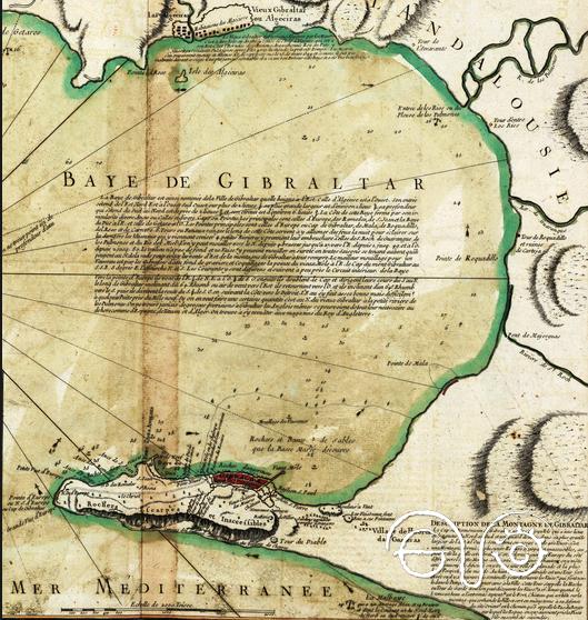 Mapa de la Bahía de Gibraltar, 1756 (ICGC).