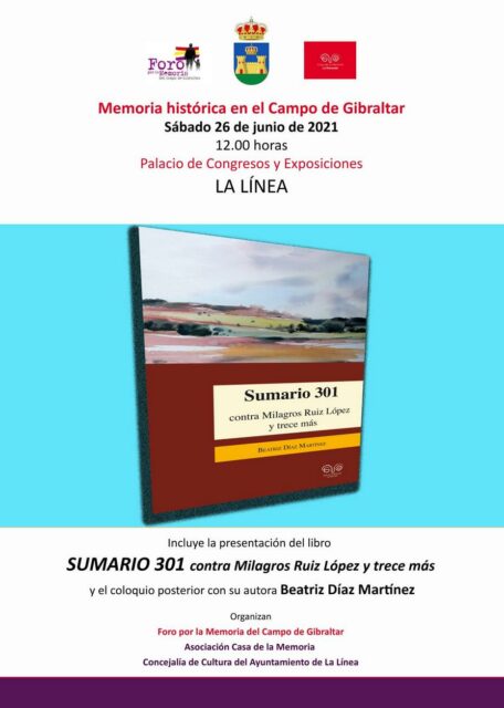 Cartel anunciador de la presentación del libro.