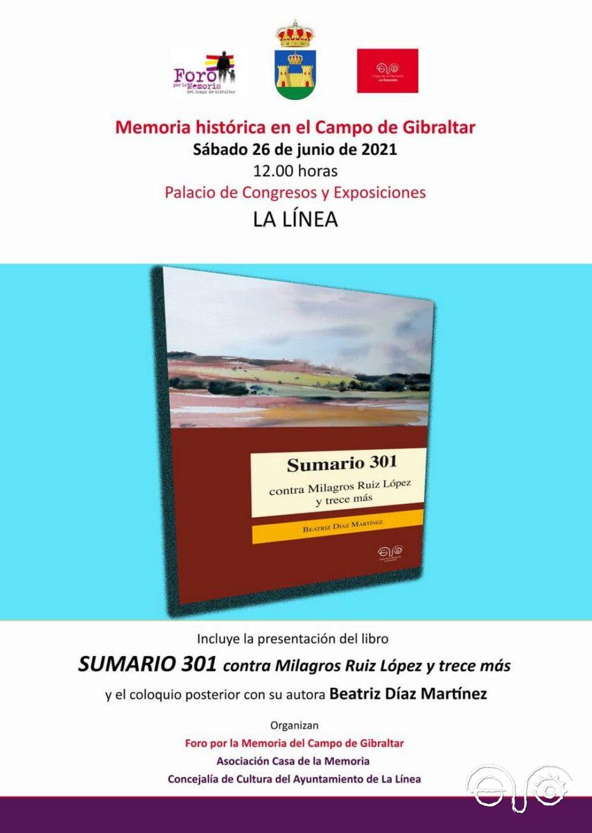 Cartel anunciador de la presentación del libro.