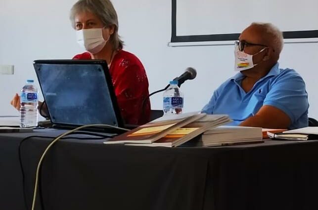 Beatriz Díaz, junto a Felipe López.