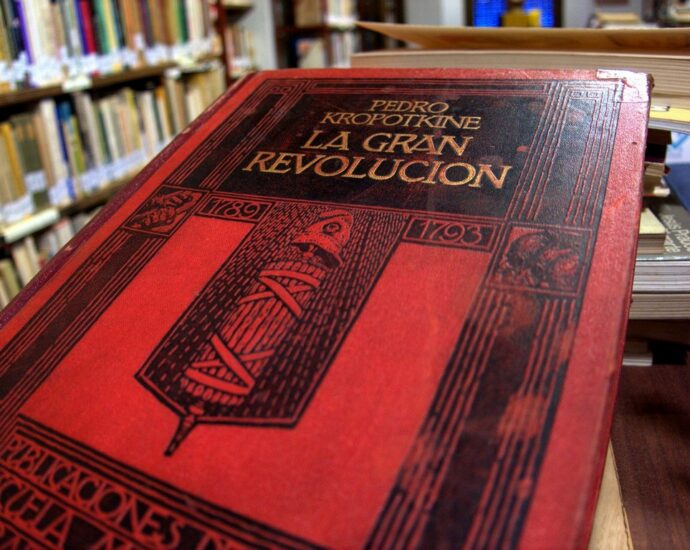 Ejemplar de La Gran Revolución en la biblioteca de la Casa de la Memoria.