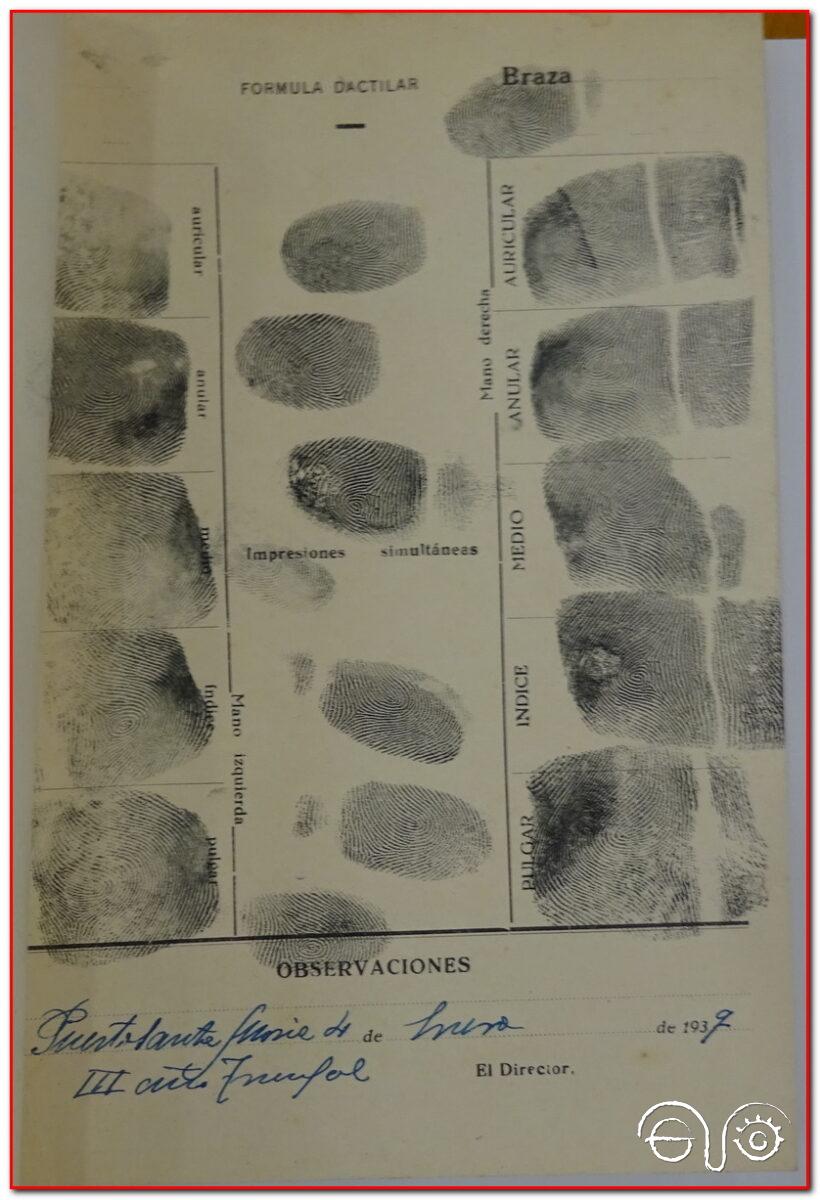 Huellas dactilares de Alfonso Morales Barranco, 1939 (AHPC).