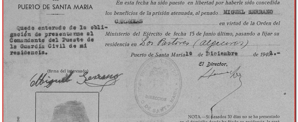 Puesta en libertad condicional, 1941 (AHPC).