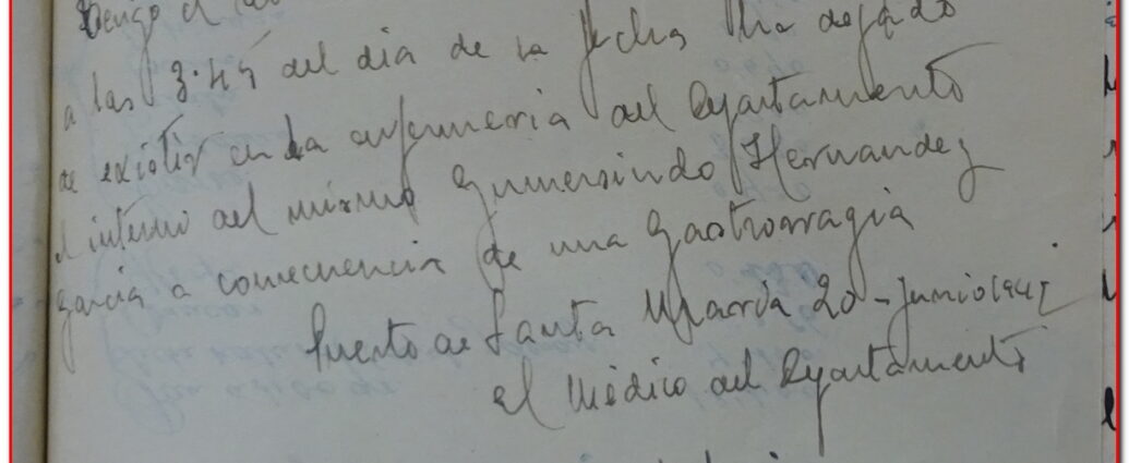 Certificado médico de defunción, 1942 (AHPC).