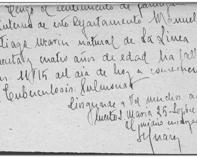 Parte médico de fallecimiento, 1942 (AHPC).