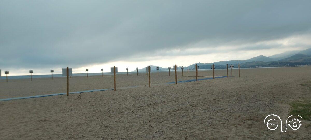 Exposiciòn en las playas de Argelès-sur-Mer, donde estuvo el campo de refugiados.