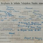 Ficha de inscripción en el Batallón.