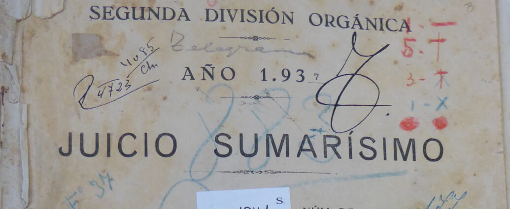 Portada de un procedimiento sumarísimo.