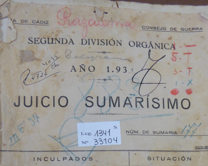 Portada de un procedimiento sumarísimo.