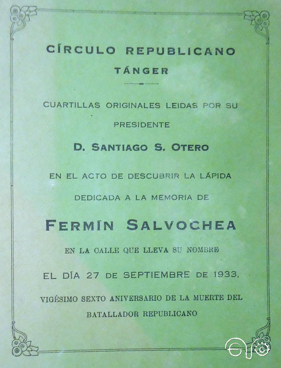 Pasquín del Circulo Republicano de Tánger, de 1933, del fondo Chacón de la Mata.