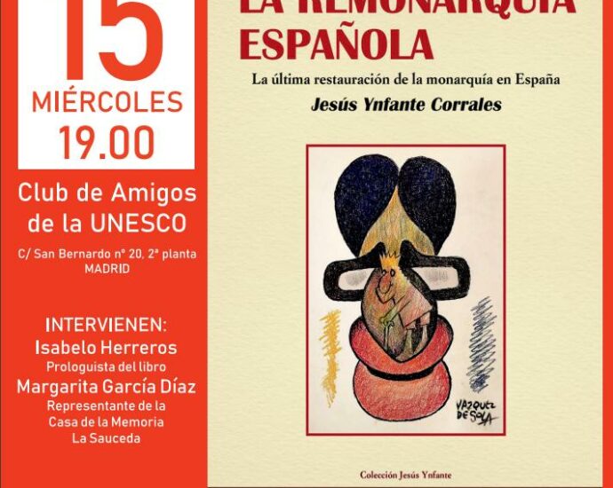 Cartel de la presentación del libro en Madrid.