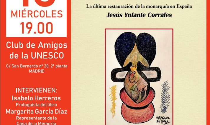 Cartel de la presentación del libro en Madrid.