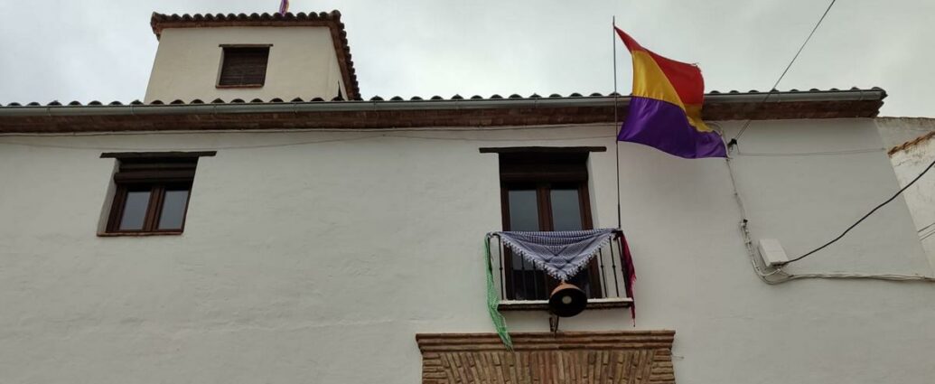 Pañuelo palestino en la Casa de la Memoria La Sauceda.