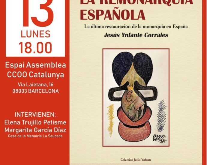 Cartel de la presentación del libro en Barcelona.