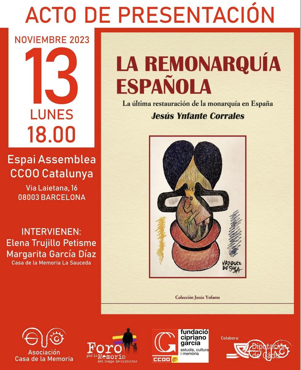 Cartel de la presentación del libro en Barcelona.