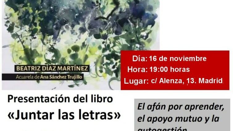 Cartel de la presentación del libro en Madrid.