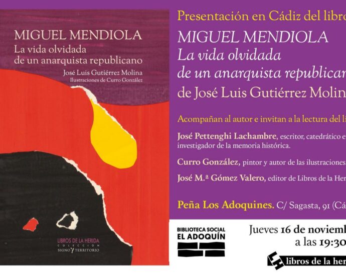 Cartel de la presentación del libro.