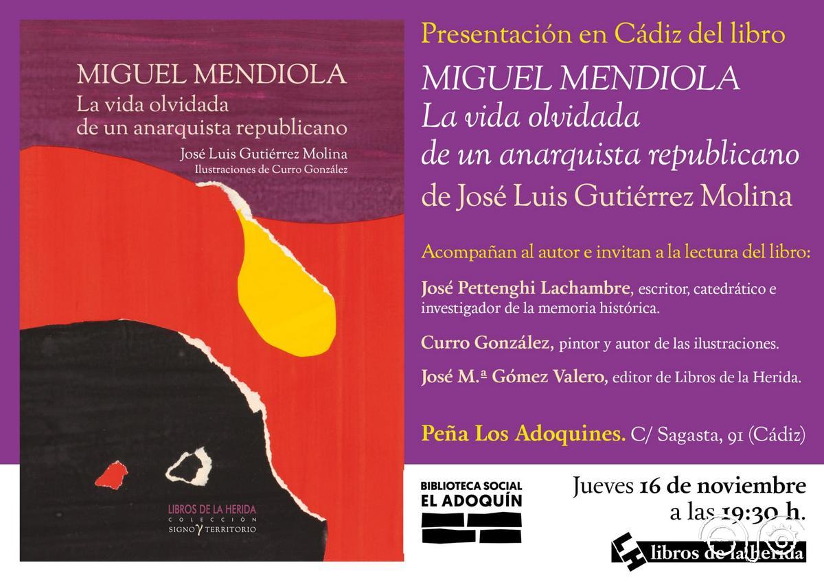 Cartel de la presentación del libro.