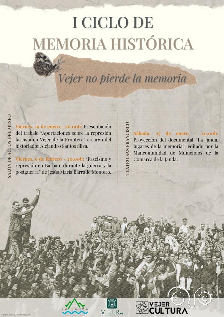 Cartel del I Ciclo de Memoria Histórica de Vejer.
