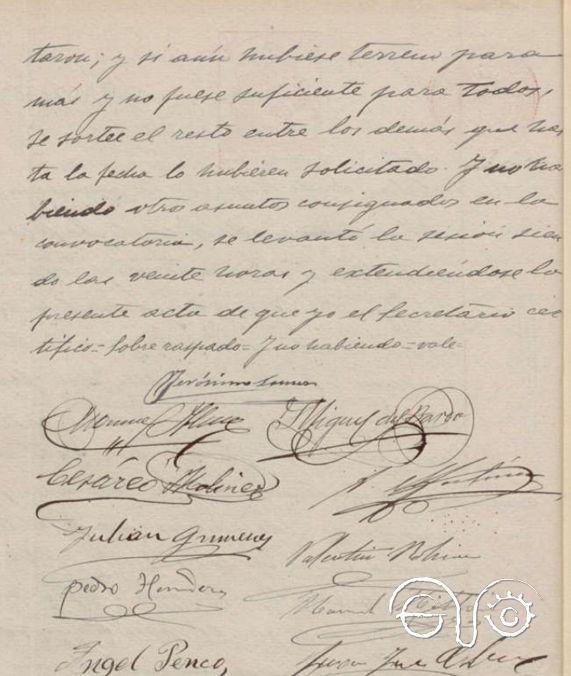 Acta del Ayuntamiento de Llerena, 15/2/1926, con la rúbrica de Cesáreo Moliner como concejal.