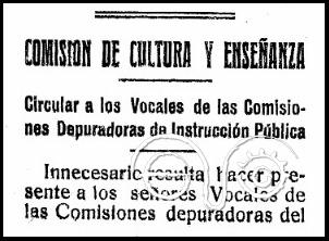 Encabezamiento de la circular firmada por Pemán.