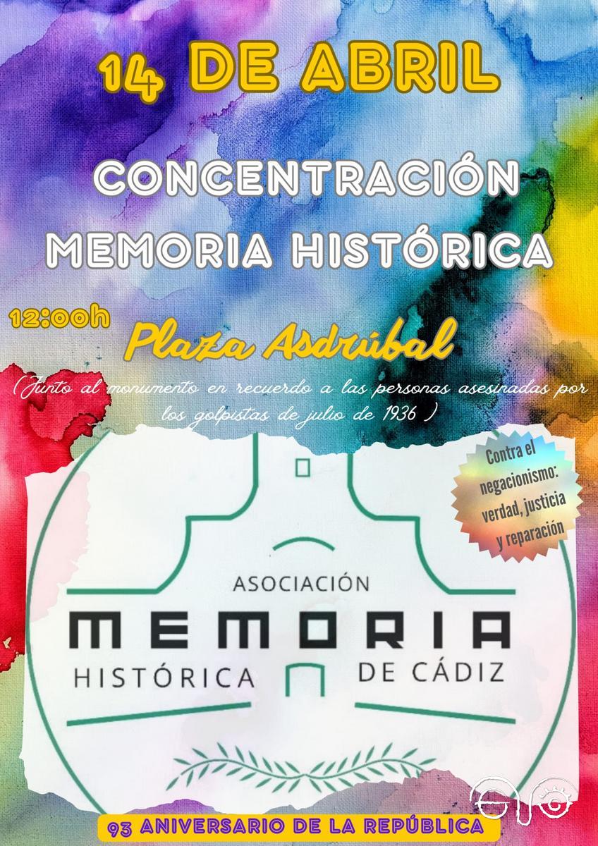 Cartel del acto memorialista de Cádiz.